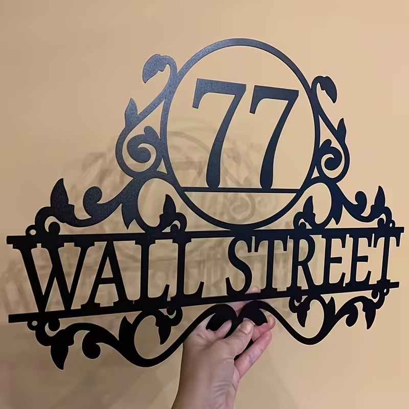 Home Decor Inspo - Metalowy numer domu i tabliczka z