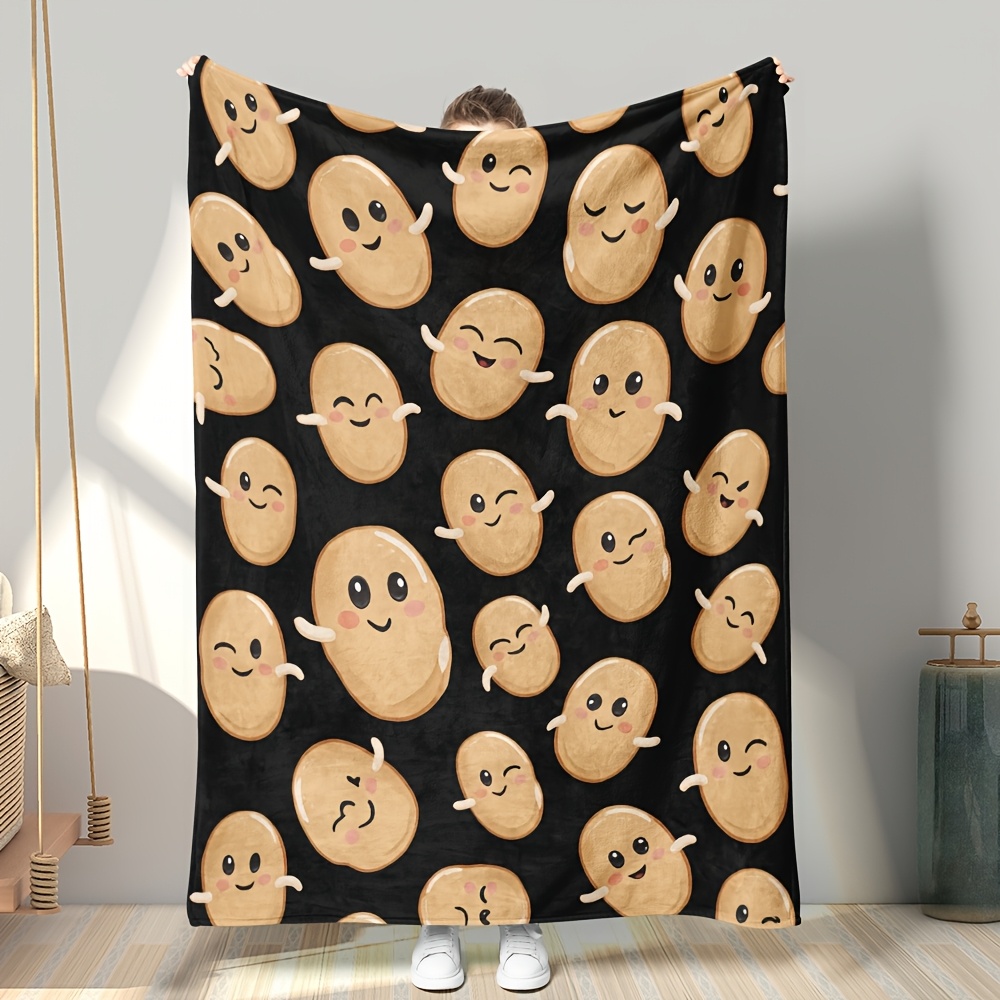 Home Decor Emoji - Super uroczy koc z motywem kreskówkowych