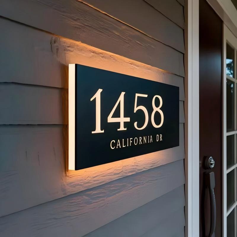 Home Decor Nearby - Personalizowany, rzeźbiony znak LED na drzwi