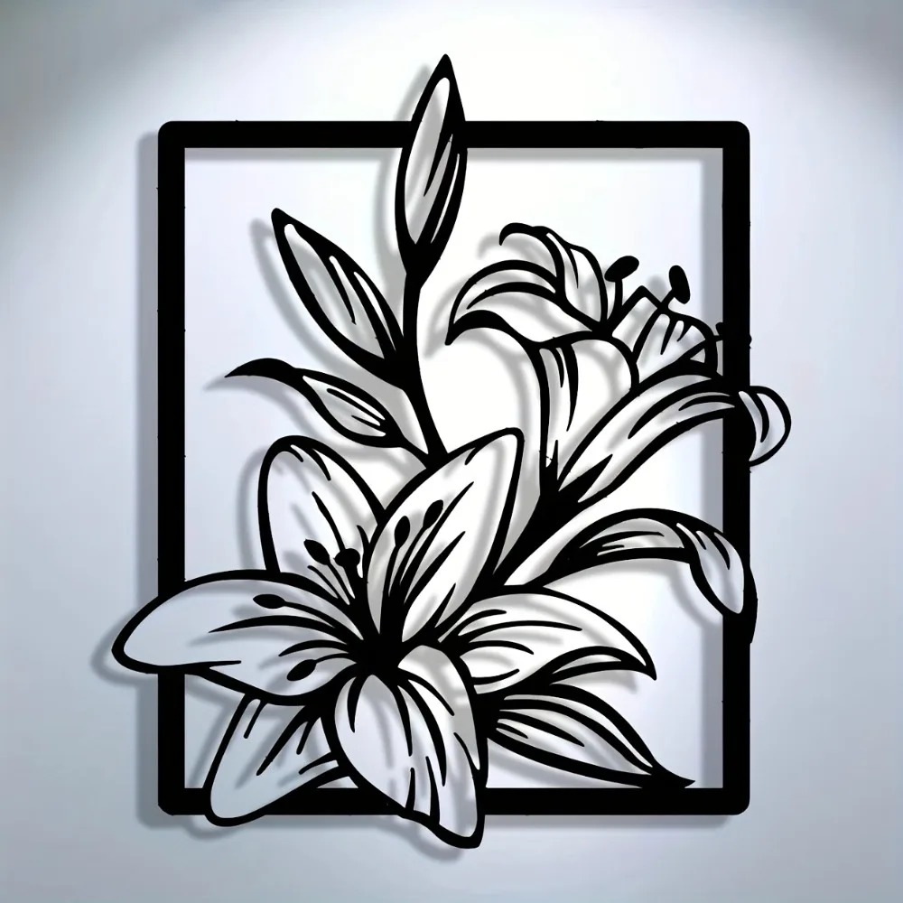 Home Decor Etsy - Metalowa Lilia 3D - ażurowa dekoracja
