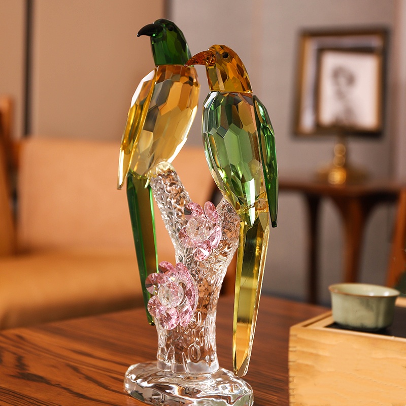 Home Decor Mod - Kryształowa figurka sroki, ozdobna dekoracja rzemieślnicza