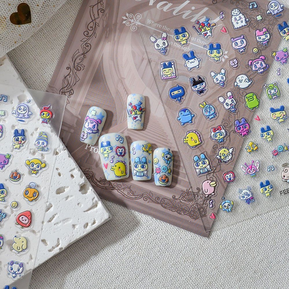Home Decor Etsy - Naklejki na paznokcie z motywem Tamagotchi,