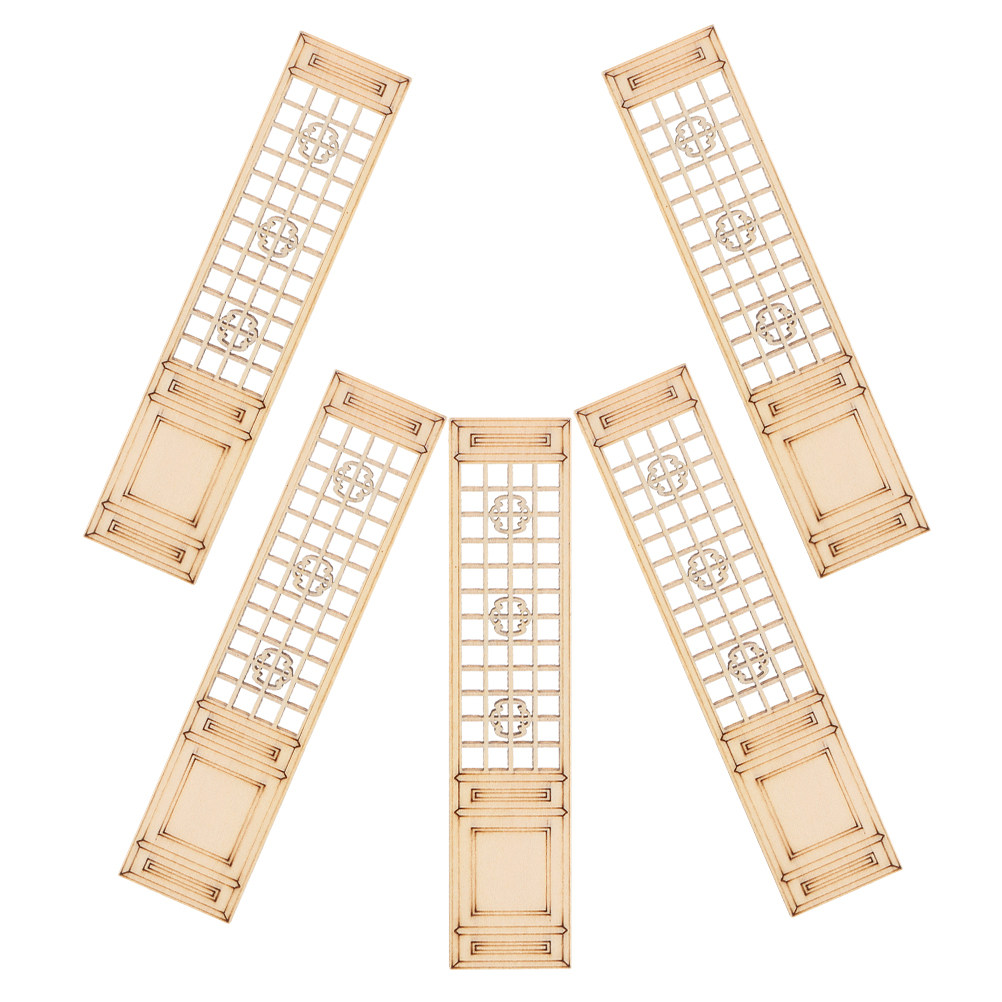 Room Divider Screen - 5 szt. Miniaturowe drewniane parawany w