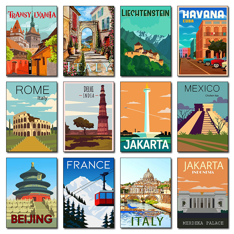 Home Decor Jakarta - Nowoczesne zabytki miast Pekin Meksyk Włochy
