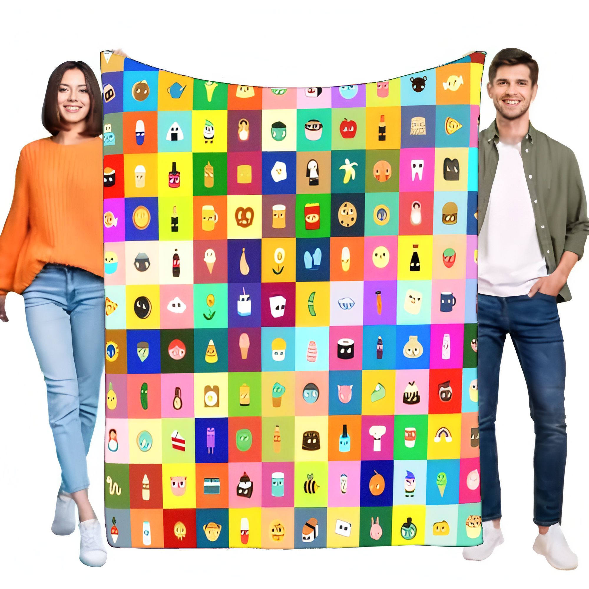 Home Decor Emoji - Koc z żywymi ikonami z kreskówek,