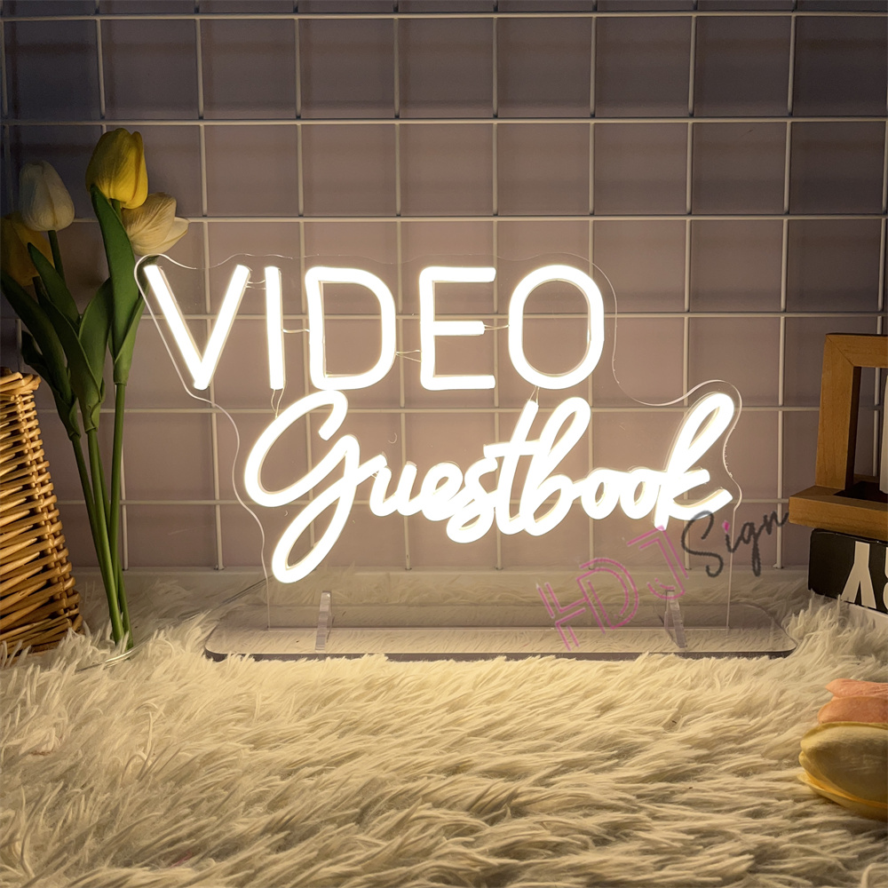 Home Decor Nearby - VIDEO Guestbook Audio Neon Sign Wedding