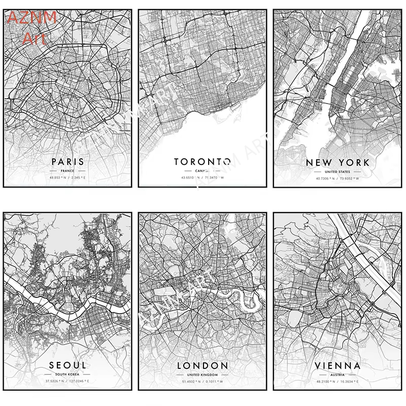 Mapa miasta grafika plakat Par – Home Decor New York recenzja i cena