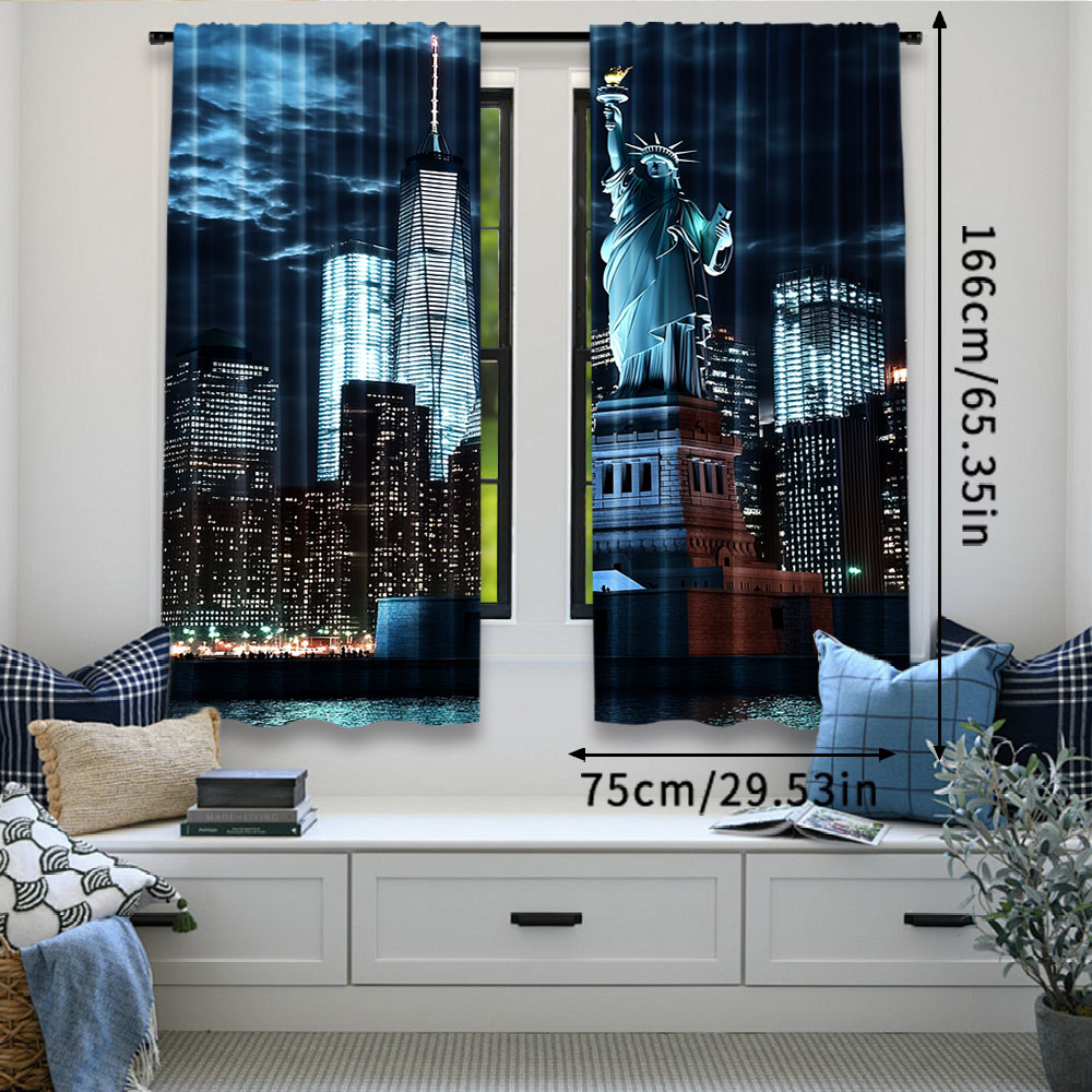 2 szt. Zasłony Statua Wolności – Home Decor New York recenzja i cena