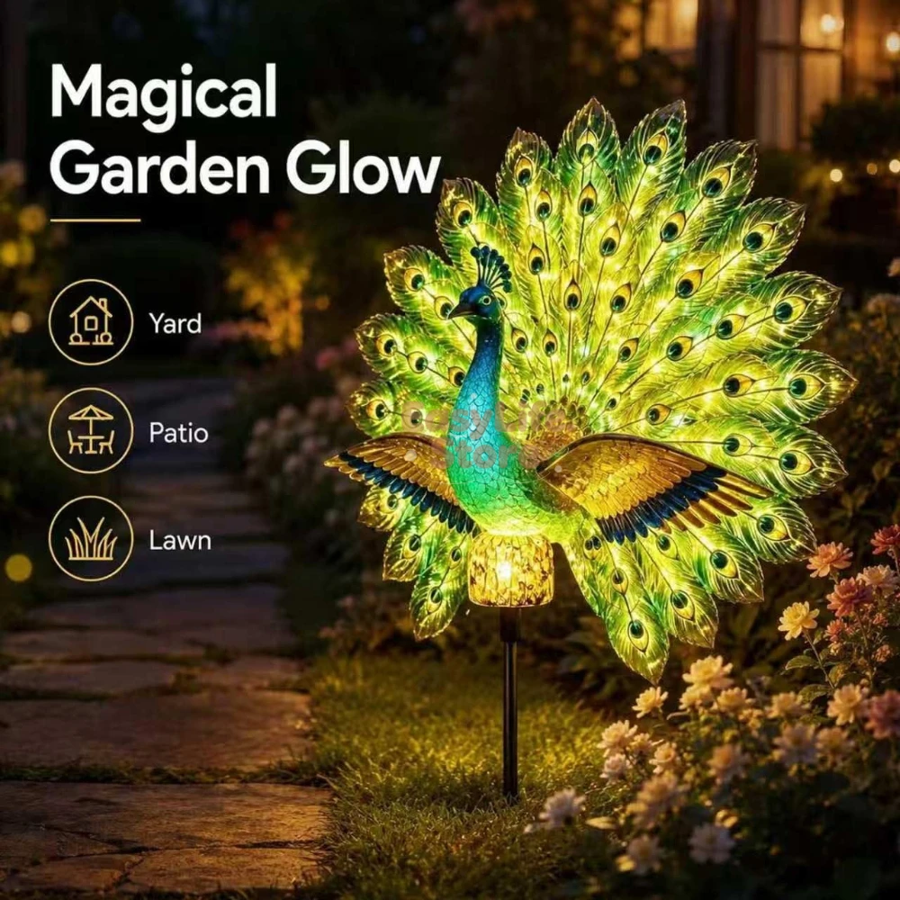 Solarna rzeźba pawia do ogrodu – Home Decor Outdoor recenzja i cena