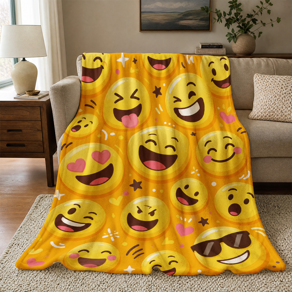 Koc z wzorem emodzika z uśmiec – Home Decor Emoji recenzja i cena
