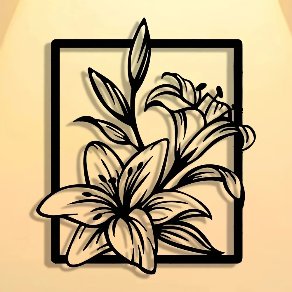 Metalowa Lilia 3D - ażurowa de – Home Decor Etsy recenzja i cena