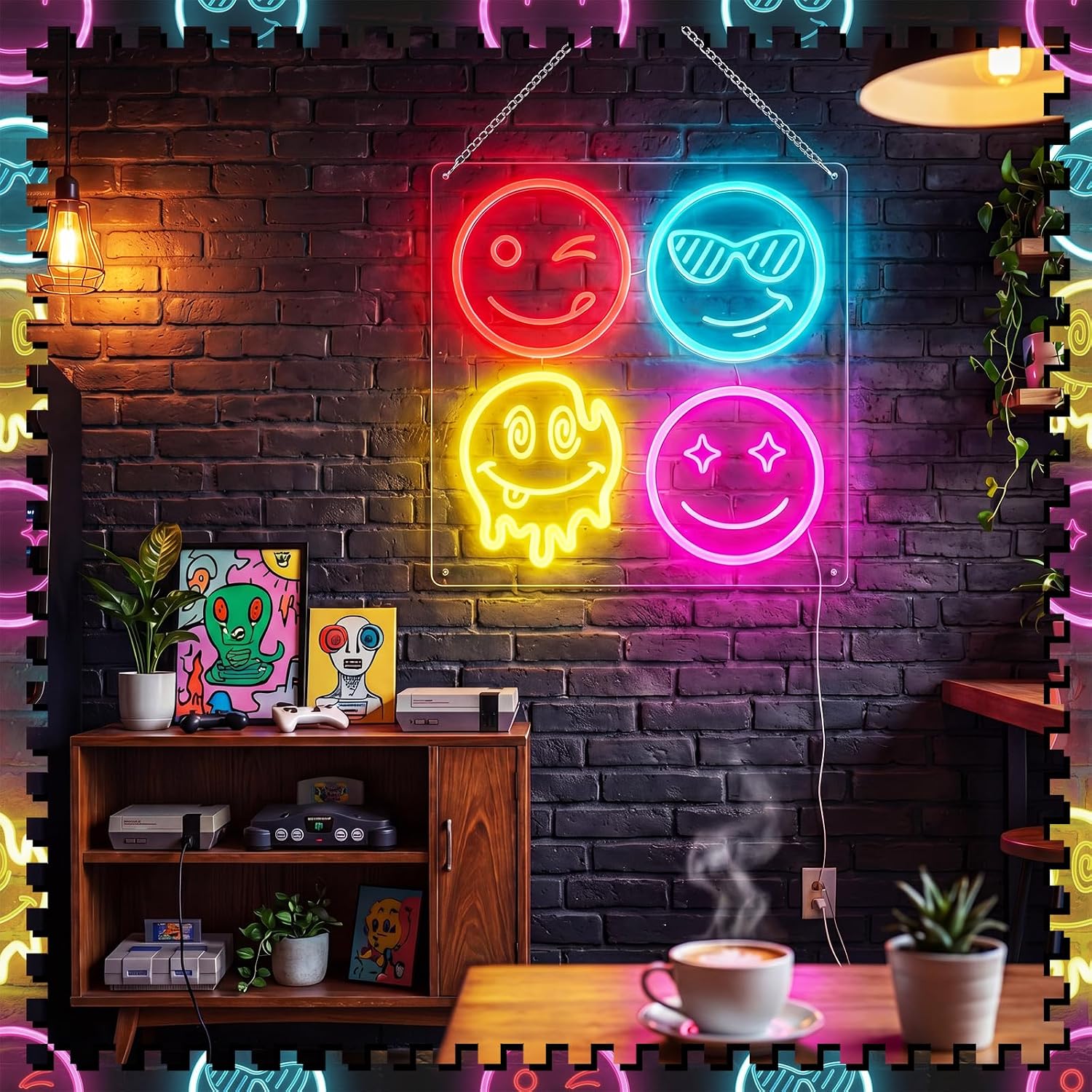 Uroczy neonowy znak LED z uśmi – Home Decor Emoji recenzja i cena