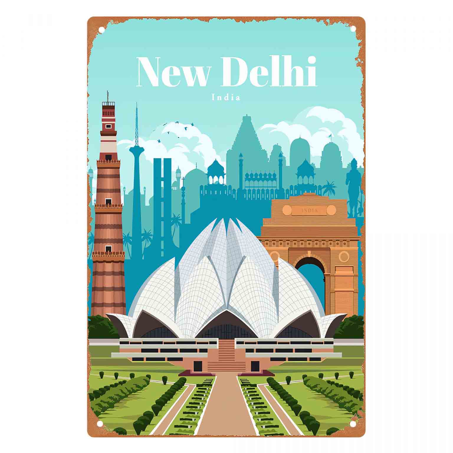 2D PŁASKA DEKORACJA METALOWA 1 – Home Decor Delhi recenzja i cena