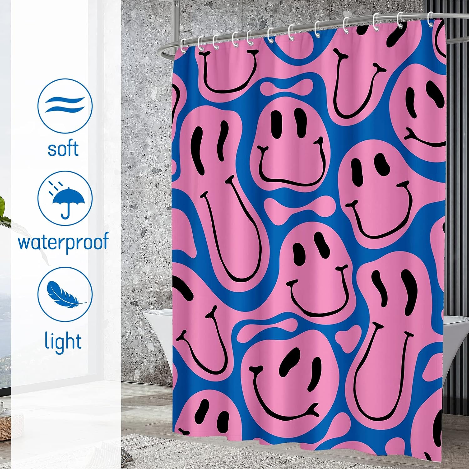 Urocza, zabawna zasłona pryszn – Home Decor Emoji recenzja i cena