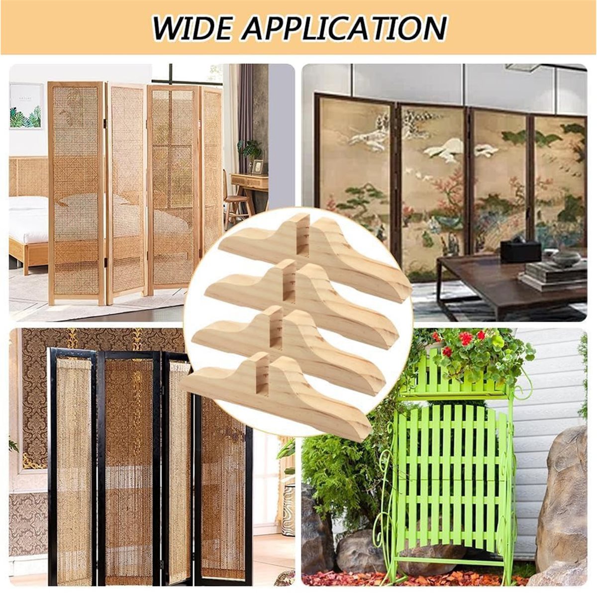PHONE&GEAR 4 szt. Drewniane śc – Room Divider Screen recenzja i cena